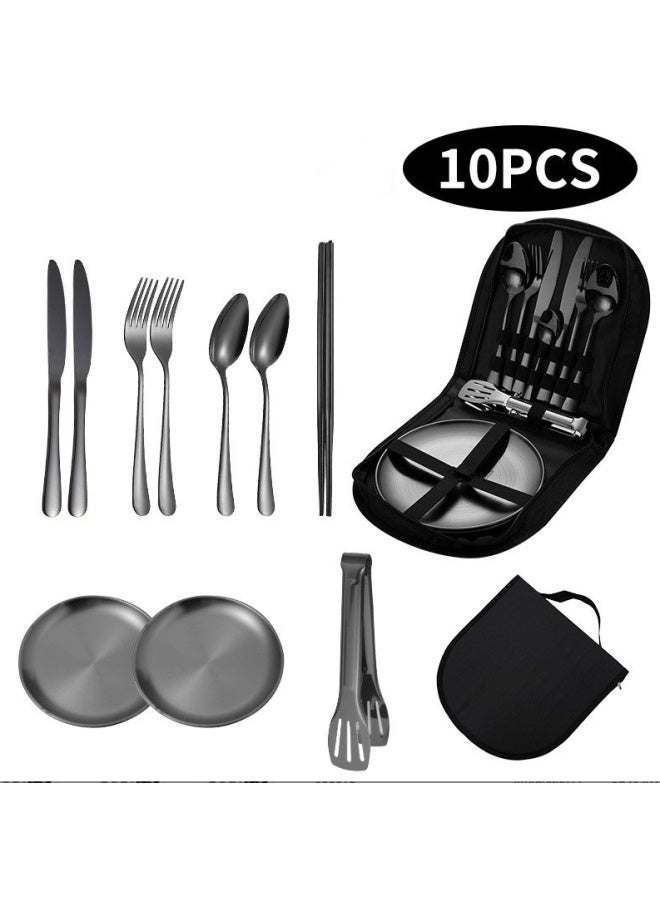 Outdoor Portable Stainless Steel Cutlery Knife, Fork And Spoon 10 Piece Set 20 Piece Set Travel Picnic Knife, Fork And Spoon
